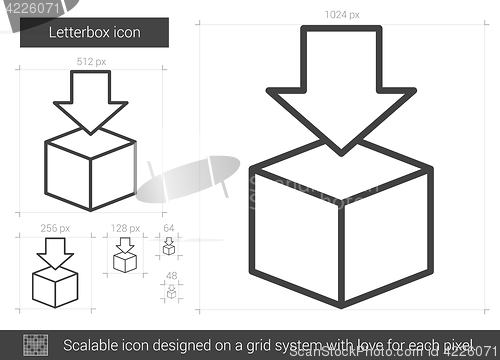 Image of Letterbox line icon.