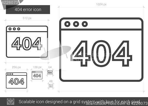 Image of Web error line icon.