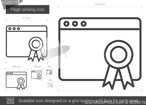 Image of Page ranking line icon.