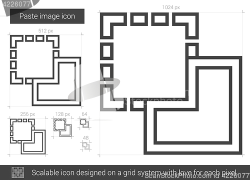 Image of Paste image line icon.