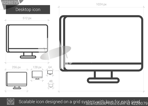 Image of Desktop line icon.