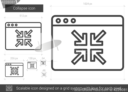 Image of Collapse line icon.