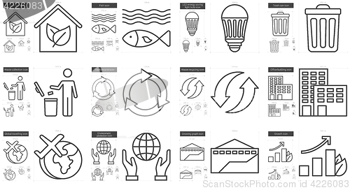 Image of Ecology line icon set.