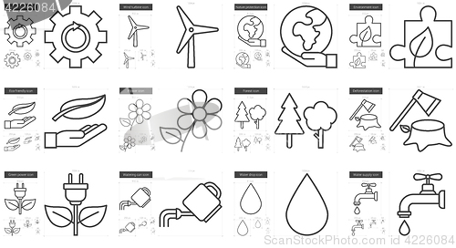 Image of Ecology line icon set.