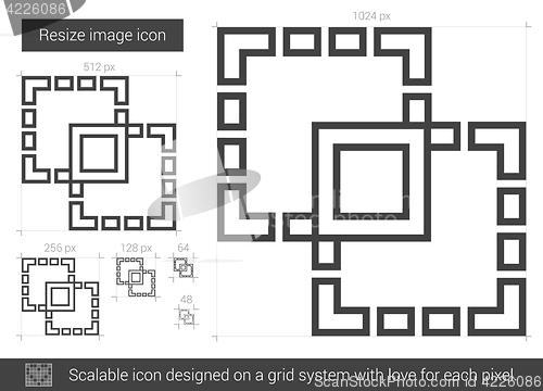 Image of Resize image line icon.