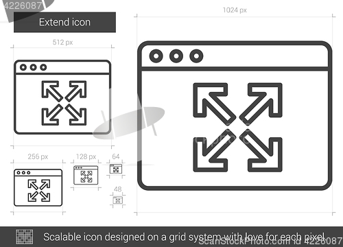 Image of Extend line icon.