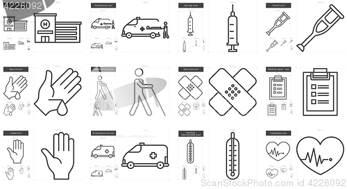 Image of Medicine line icon set.