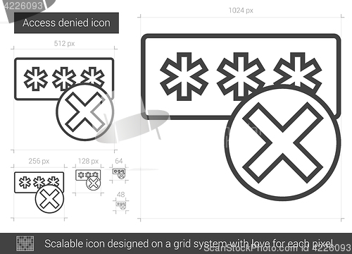 Image of Access denied line icon.