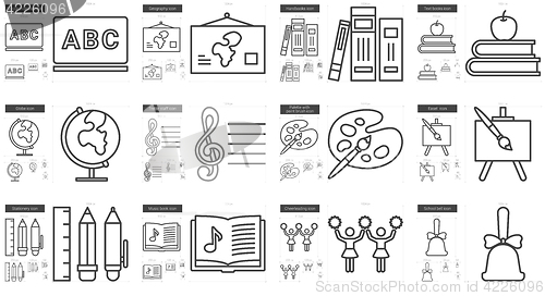 Image of Education line icon set.