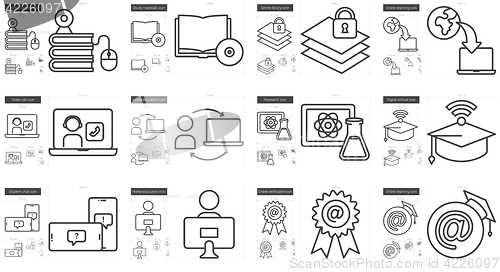 Image of Education line icon set.