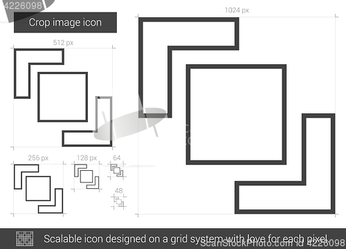 Image of Crop image line icon.