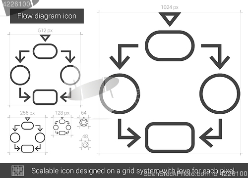 Image of Flow diagram line icon.