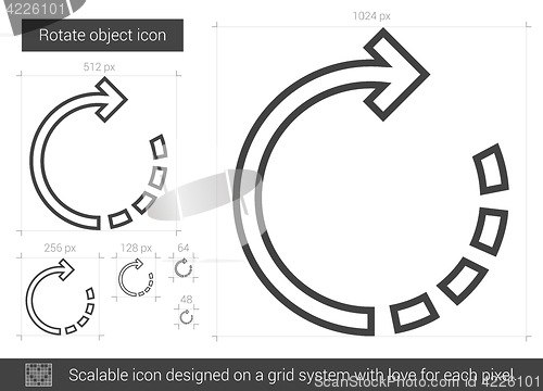 Image of Rotate object line icon.