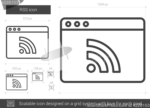 Image of RSS line icon.