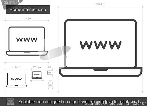 Image of Home internet line icon.