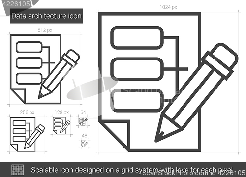 Image of Data architecture line icon.