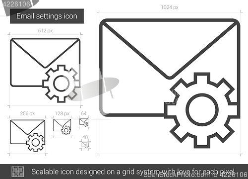 Image of Email settings line icon.