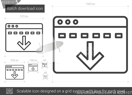 Image of Batch download line icon.