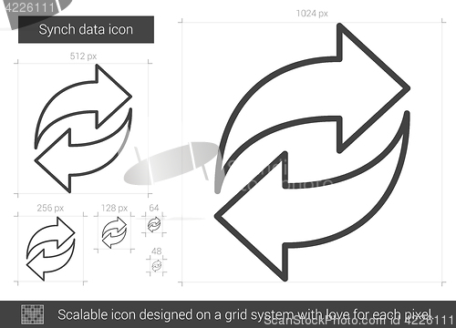 Image of Synch data line icon.