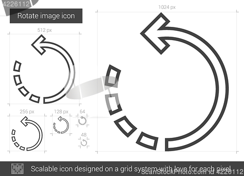 Image of Rotate image line icon.