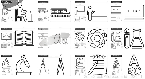 Image of Education line icon set.