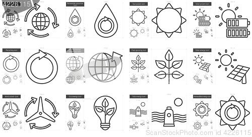 Image of Ecology line icon set.