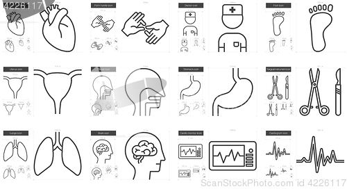 Image of Medicine line icon set.