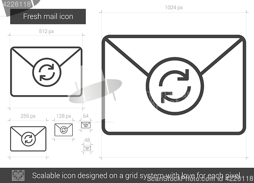 Image of Fresh mail line icon.