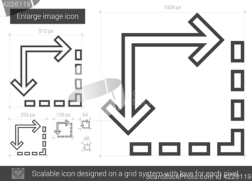Image of Enlarge image line icon.
