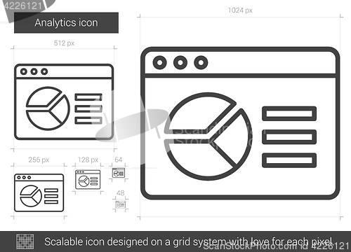 Image of Analytics line icon.