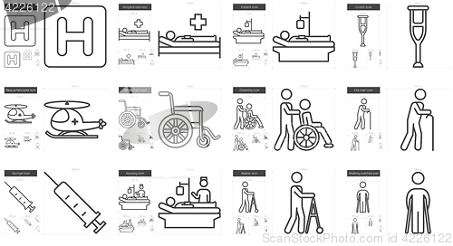 Image of Medicine line icon set.