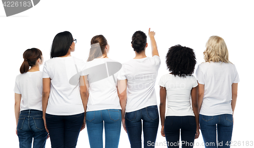 Image of international group of women from back