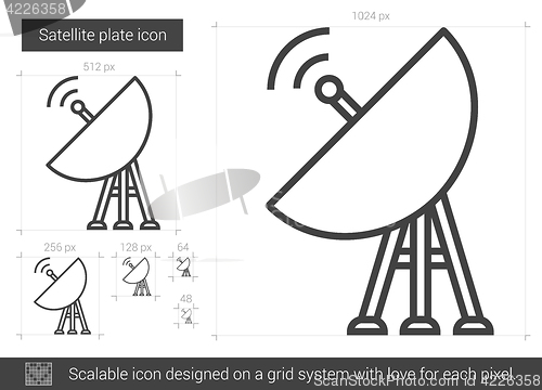 Image of Satellite plate line icon.