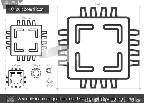 Image of Circuit board line icon.