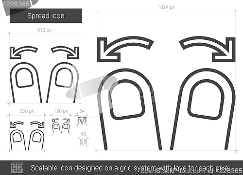 Image of Spread line icon.