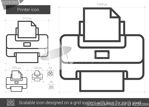 Image of Printer line icon.