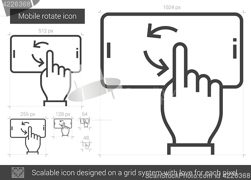 Image of Mobile rotate line icon.