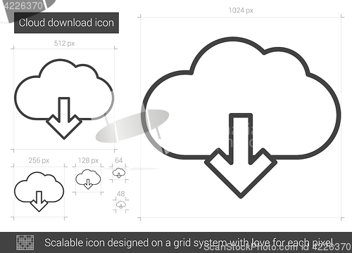 Image of Cloud download line icon.