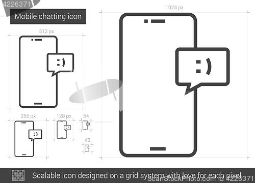 Image of Mobile chatting line icon.