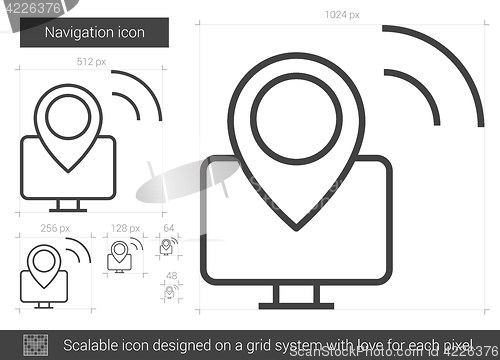 Image of Navigation line icon.