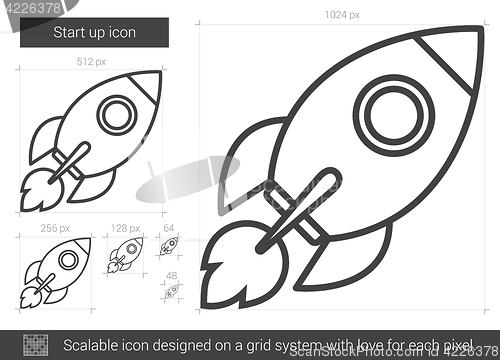 Image of Start up line icon.