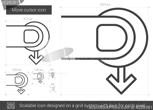 Image of Move cursor line icon.