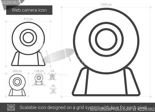 Image of Web camera line icon.