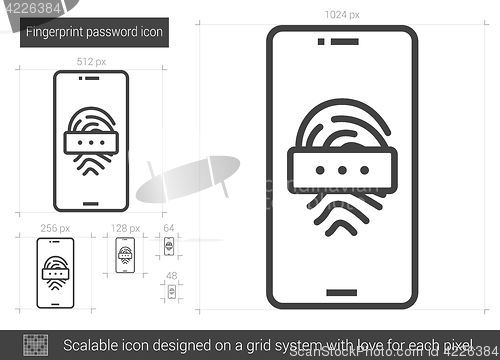 Image of Fingerprint password line icon.