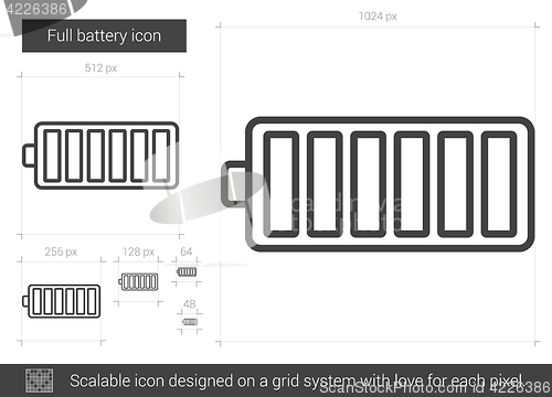 Image of Full battery line icon.