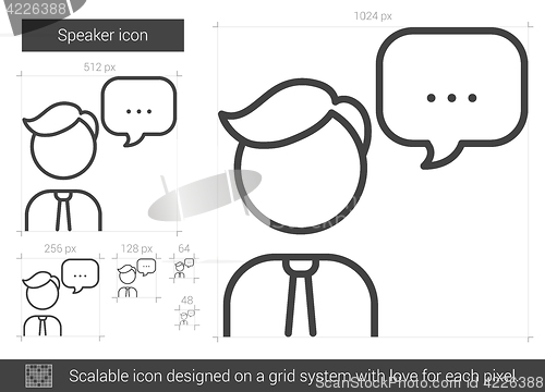 Image of Speaker line icon.