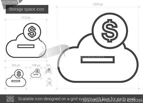 Image of Storage space line icon.