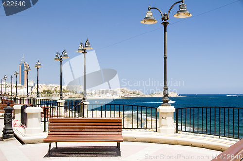 Image of seaside promenade sliema malta europe