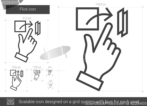 Image of Flick line icon.