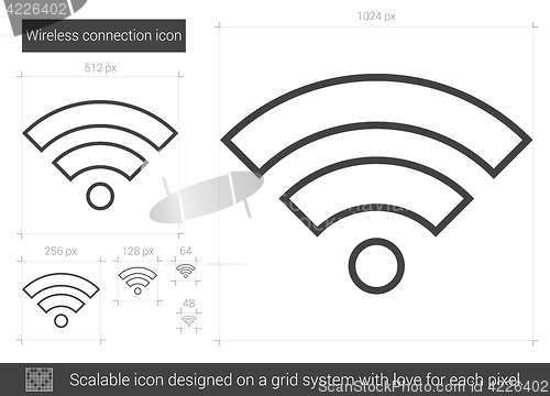 Image of Wireless connection line icon.